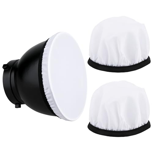 Apausvcm 2 Stück Diffusor Socke,18 cm/7 Inch Diffusor Licht Socke,Weiß Lampenschirm Reflektor,Weiß Diffusor Lampe Abdeckung,Fotografie Licht Weichen Weiße Diffusor Tuch,für Ringlicht Blitzlicht