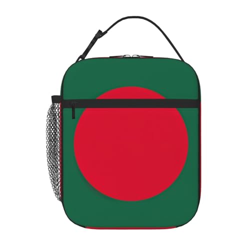 JEJEA Lunchtasche mit Flagge von Bangladesch für Damen, Herren, Erwachsene, Lunchbox, Behälter mit Vordertasche, Kühltasche