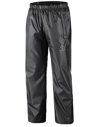 AXESQUIN Regenhose Damen, Wasserdicht Atmungsaktiv Regenhose für Damen Winddicht Draussen Fahrrad Wandern Frauen Hose Schwarz S