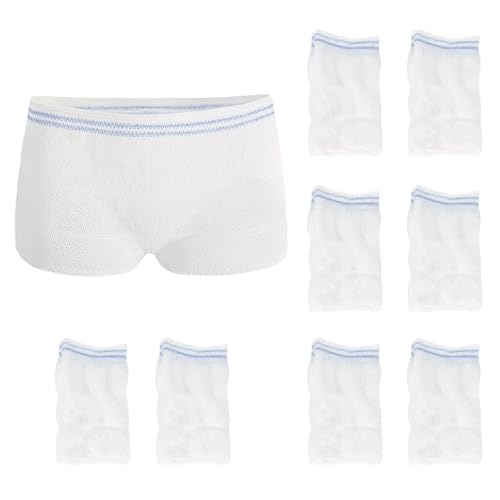 FUIPVGI 8 Stück Wöchnerinnen Slips, Wochenbett Panties, Wochenbett Netzhöschen, Wegwerfbar Wöchnerinnen Damen Slips für den Täglichen Gebrauch, Mutterschaft, Inkontinenz, Reisen (Weiß)