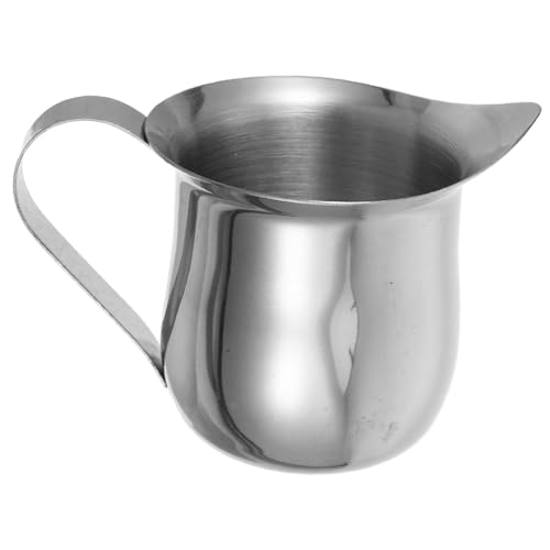 LAPYAPPE Soßenbecher Sirup Kaffeesahne Kaffeebecher Kaffeemilchbehälter Kaffeezubehör Krug Für Soße Mehrzweck Milchkrug Soßenkrug Latte Creamer Silber Edelstahl