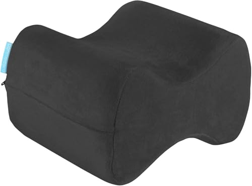 Kniekissen für Seitenschläfer - Orthopädisches Kniekissen, Memory Foam, Beinkissen zur Linderung von Knie-, Rücken- und Hüftschmerzen, waschbarer Bezug - Wellness-Grau, ‎20 x 25 x 15,7 cm