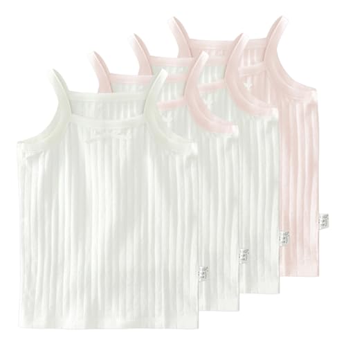 ACMEDE 4er Pack Unterhemd Baby Mädchen Gr. 80/86/92/98 Baumwolle Mädchen Unterhemd Spaghettiträger Top Gr. 98/104/116/128/134 Unterhemden Mädchen im attraktiven - ideal zum Drunterziehen