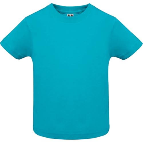 Baby T-Shirt mit Rundhals, Kurzarm, Uni, Türkis, 6564, Gr. 24M