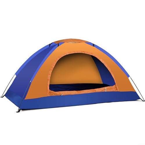 Jonikuper Leichtes Campingzelt, einfacher und schneller Aufbau, Fiberglas-Stangen, Outdoor-Zelt, einfacher und schneller Aufbau des Campingzeltes, Komfort und Belüftung (1 Person, Orange)