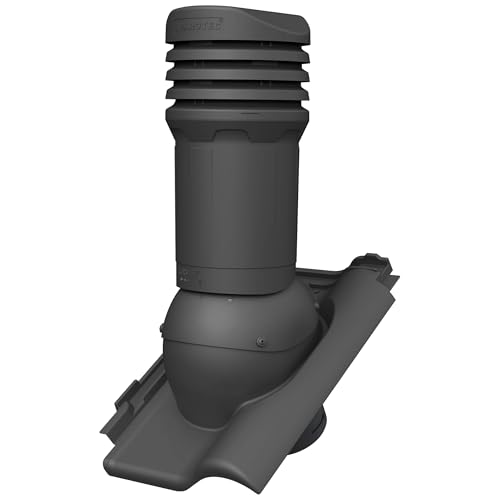 Parotec Isolierter Entlüftungskamin DN 125 mm für RÖBEN - MONZA PLUS Dachziegel – gedämmter passiver Dachlüfter, verhindert Kondenswasser (RAL 7016 - Anthrazit)
