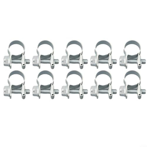 Kraftstoffleitungsklemmen, 10 Stück Mini-Schlauchschellen für Benzin- und Dieselleitungen (9-11 mm)