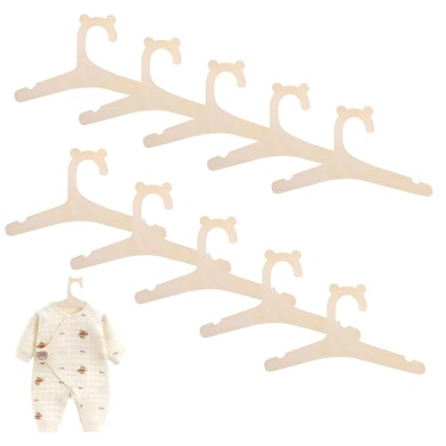 10 Stück Baby Kleiderbügel Aus Holz, Baby kleiderbügel Holz,Holzbügel für Kinderkleiderbügel, Holz Baby Kinderkleiderbügel, Kinderkleiderbügel,Kleiderbügel Holz,Baby Kleiderbügel, für Kleidung, Hosen