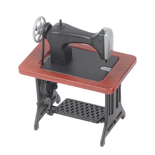 Nähmaschine Miniatur, Kleine Nähmaschinenstatue, Dekorative Miniatur-Nähmaschine Zum Basteln, Landschaftsornament, Puppen-Einrichtungszubehör, Möbel Puppenhaus Zubehörfür Esszimmer, Wohnzimmer