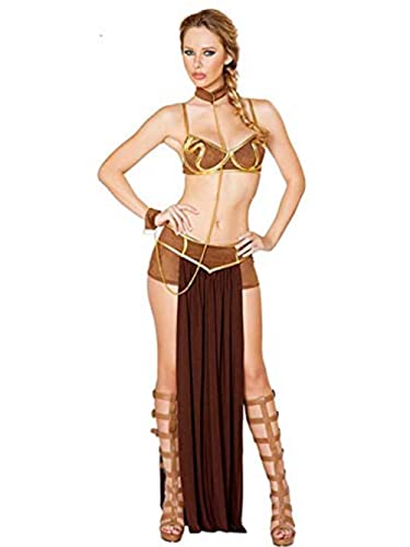 Tooperze Beautyplay Sexy Damen Kostüm Pinzessin Leia Kostüm Damen Cosplay Slave Ladies Princess Leia Fancy Dress Adults Film Costume