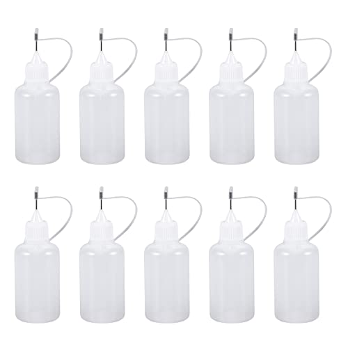 Nadelflaschen Set,Needle Tip Bottle,10Stk Klebstoffflasche 5ml,Flasche Applikator Kleber,Dosierflasche,Quetschflasche Klein,Leimflasche Leer,Kleine Plastikflaschen Zum BefüLlen,Applikator Flasche