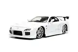 Jada Toys Fast & Furious 1993 Mazda RX-7, Tuning-Modell im Maßstab 1:24, zu öffnende Türen, Motorhaube und Kofferraum, weiß, 253203065