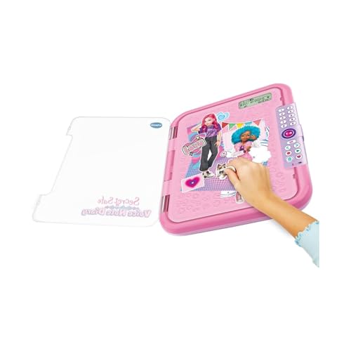 VTech KidiSecrets 365 – Mein geheimes Tagebuch, interaktives Tagebuch für Mädchen mit Sprachaufzeichnung, Tagebuch mit LCD-Bildschirm und Geheimcode, italienische Sprache, Batterien im Lieferumfang