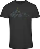 Berg T-Shirt Herren : Walk The Line - Kletter T-Shirt Männer - Geschenk für Wanderer - Bergsteiger Outdoor Ausrüstung (XL)