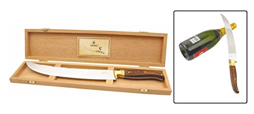 LAGUIOLE Champagne Säbel Champagner Saber Sekt Säbel XXL 42 cm Edelstahl + Holzbox
