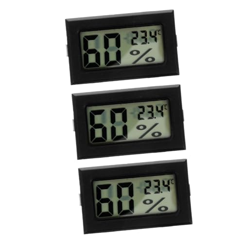 Hemobllo 3Stücke Mini Digital Hygrometer mit Thermometer für Innenräume Präzise Feuchtigkeitsmessung für Pflanzenpflege Kompakte Elegantes Design