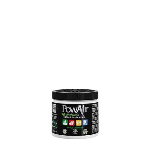 PowAir Gel - Professioneller Geruchsneutralisierer für ätherische Öle, regeneriert die Luft in häuslichen Umgebungen, setzt einen angenehmen Apple Crumble Duft für 500 Stunden frei | Gel-Lösung - 500
