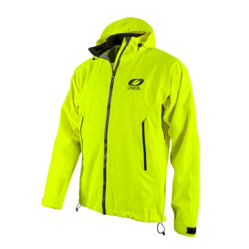 O'NEAL | Mountainbike-Jacke | MTB Mountainbike DH Downhill FR Freeride | Wasserdicht, Unterarmbelüftung, Soft-Touch-Material | Tsunami Rain Jacket | Erwachsene | Neon-Gelb | Größe L