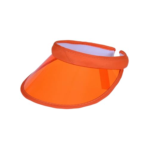 Copbopwn Unisex Sonnenvisier, Unisex Retro 80er Neon Sonnenblende Hut Plastik Visiere Pub Golf Visier Fancy Dress Sport Visier Retro Sonnenhut für Frauen Männer Outdoor (PVC, Orange)