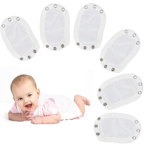 Amexo 6 Stück Baby Body Extender Bodyverlängerung für Babybodys Baby Body VerläNgerung Baumwolle Onesie Extender Baby Strampler Crotch Extender Universal Verlängerungen für Babybodys