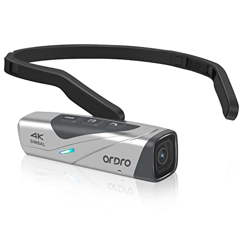ORDRO Videokamera EP8 Tragbare Kamera mit 4K 60fps, 2-Achsen-Gimbal-Stabilisator, WiFi, Ohne Fernbedienung & 64GB MikroSD Karte