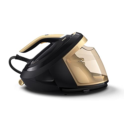 Philips PerfectCare Series 8000 Dampfbügelstation – 2700 W, Dampfstoß 700 g, Druck 8,5 bar, OptimalTEMP-Technologie, 1,8-Liter-Wasserbehälter, schwarz/golden (PSG8140/80)