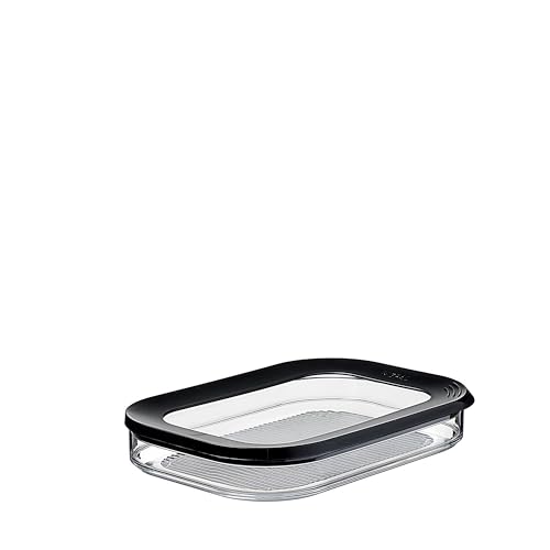 Mepal Aufschnittboxen für Kühlschrank - Wurst Aufbewahrung Kühlschrank mit Deckel - Geeignet zur Aufbewahrung von Fleischprodukten - Kühlschrank Organizer Aufschnitt - 550 ml - Black