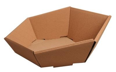 der-verpackungs-profi GmbH Präsentkorb sechseckig offene Welle 5 Stück (groß 46,5 x 41,5 x 9/15,5 cm, Natura)