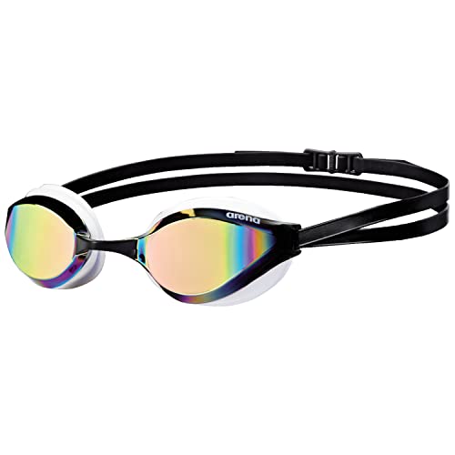 arena Unisex Training Wettkampf Schwimmbrille Python Mirror (Verspiegelt, UV-Schutz, Anti-Fog Beschichtung), Revo-Weiß (54) (54), Einheitsgröße