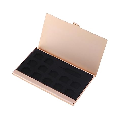DOITOOL 1 Stück Telefonkartenbox Kartenkoffer Rosenspeichergehäuse SIM-Tool Handy, Mobiltelefon Mikrokartenhalter Mehrere Halter Gold Geschäft SIM Karten Hülle Platte Planke Multi Golden