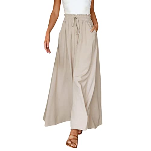 Freizeithose Damen Gr 52 Damen Plisseehose Aus Chiffon, Große Größe, Elastische Taille, Freizeithose, Hosenrock Haremshose Elefanten Y2K Jeans Baggy Cargo Hosen Damen Fitness Jogginghose Shorts