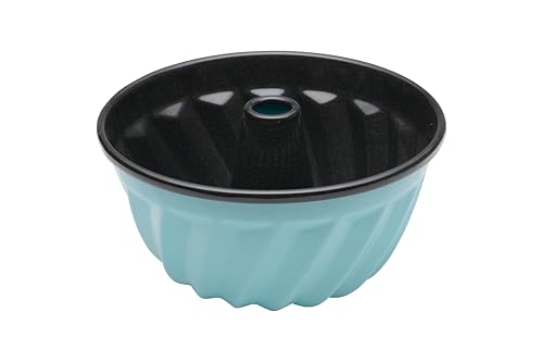 Riess, 0495-016, Gugelhupfform, 22cm, Emaille, KRISTALLBLAU, LBH 22.5x22.5x10.3cm, Gewicht 0.628kg, Backform