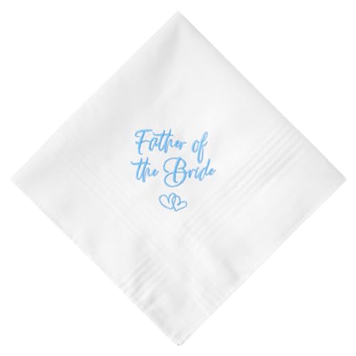 HOULIFE Hochzeitstaschentuch aus bestickter Spitze 60s Baumwolle weiße Taschentücher personalisiertes Stickerei-Taschentuch für Braut Bräutigam Hochzeitstag Geschenk 32 x 32 cm