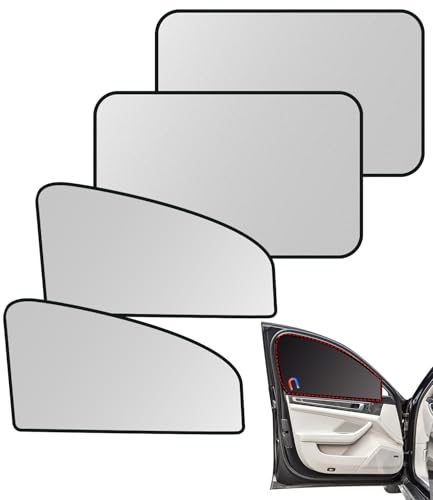 Toaren 4 Stück Sonnenschutz Auto, Sichtschutz Auto, Sonnenschutz Magnetisch, Auto Fenster Verdunkelung, Auto Sonnenschutz Kinder, UV Schutz, Schwarz