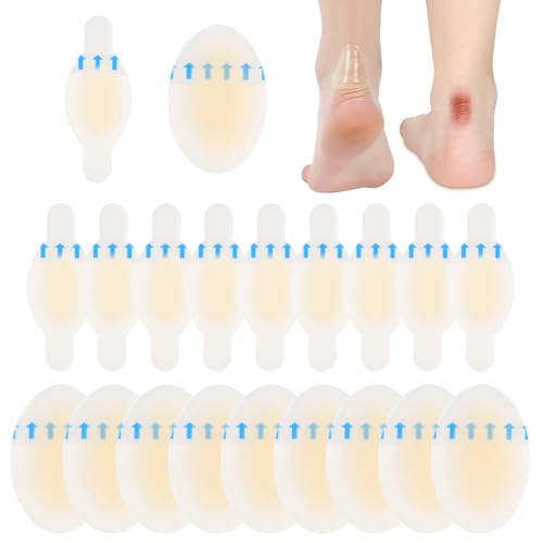 iLamvie 20 Stück Blasenpflaster,Hydrokolloid Pflaster,Wasserdicht Gel Pflaster, Ferse Blasenpflaster,fersenschutz, Linderung von Reibungsschmerzen Zehen,Vorfuß