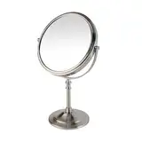 IOO6Z8SY Doppelseitiger Kosmetikspiegel mit 1X/3X Vergrößerung, 360° Drehbar, Hochwertige Edelstahl-Oberfläche, Platzsparender Tischspiegel für Make-up, Rasieren, Brillengeschäfte & Schmuckläden