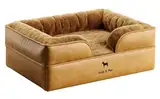 NOAH & PAW Hundebett, orthopädisches Hundebett für mittelgroße Haustiere, Eierschalen-Memory-Schaum mit kühlendem Gel, Innenbezug, wasserdicht, maschinenwaschbar (vegane Leder-Sofa-Kollektion)