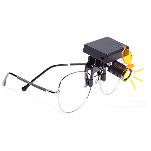 BONEW Scheinwerfer, kabelloser Scheinwerfer für Den~tal Me~dical Fernglaslupen mit optischem Filter zum Anklippen + Stoffaufbewahrung (3)