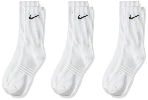 Nike Herren Unisex U Nk Everyday Ltwt 3pr Crew trainingssocken 3 Paar , Weiß (white/Black), L EU