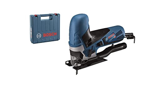 Bosch Professional Stichsäge GST 90 E (Leistung 650 Watt, 1x Sägeblatt, Absaug-Set, Spanreißschutz, Schnitttiefe in Holz: 90 mm, Handwerkoffer)