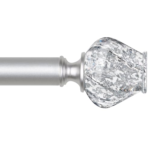 HOTOZON Gardinenstange 80 bis 292 cm, Silber Ausziehbare Vorhangstange für Wohnzimmer, Esszimmer, Küche und Arbeitszimmer, Exquisites Design mit Silberfolie