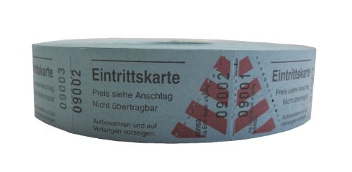 Wolf & Appenzeller 501007-1000 Eintrittskarten, fortlaufend nummeriert, blau