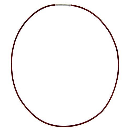 Auroris Echtleder Kette 2 mm Farbe: antikbraun, mit Tunnel-Drehverschluss aus Edelstahl, Länge wählbar / 42 cm