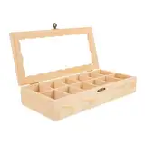DIYEAH Box Für Kleine Vorräte Trennwände Stapelbar Unterteilt Organizer Zeder Mehrzweck Basteln Tragbar Deckel Caddy Kunst Schlüssel Vintage Aufbewahrung Schatztruhe