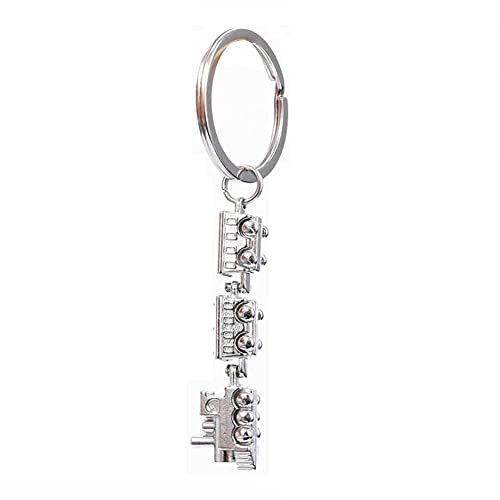 ARFUKA Schlüsselanhänger Niedlich Mini Zug Modell Legierung Schlüsselanhänger Metall Schlüsselanhänger Weihnachten Geburtstag Geschenk für Männer und Frauen, silber, Small