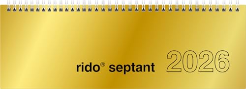 rido/idé Querterminbuch Mod. septant 2026 | 305×105 mm, Karton, goldfarben