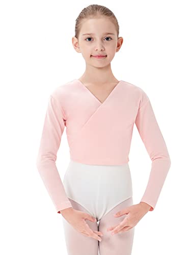 PLIKSUVER Ballett Wickeljacke Mädchen Langarm Gymnastik Tanz Ballettjacke Baumwoll Ballett Strickjacke für Mädchen Damen