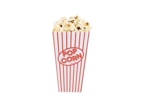 HENBRANDT 10 kleine Popcorn-Dosen, 14 x 7,5 cm, Retro-Popcorn-Topf, Bonbons, Gebäck, Behälter für Partys, Geburtstag, Filmabende und Weihnachten