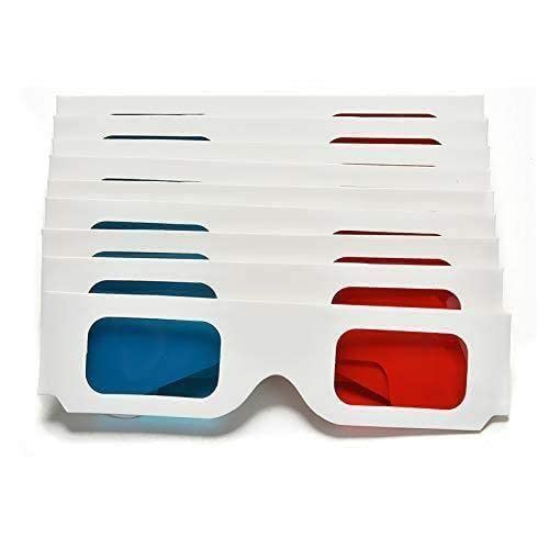 Jkapagzy 50 Stück Filmbrille, 3D-Karton-Brille, universelle Anaglyphen-3D-Brille, Mode-Großhandel, 3D-Brille, für Filmbrille, Karton