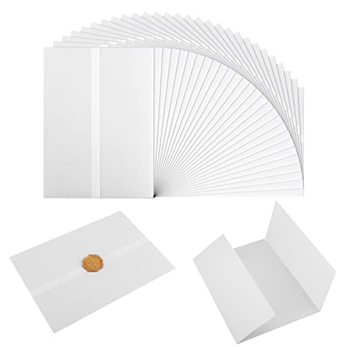 50 Stück Pergamentpapier für Einladungen, 13x18cm Vorgefaltet Vellum Paper Pergamenthüllen für Hochzeitseinladungen Babypartys Geburtstagseinladungen